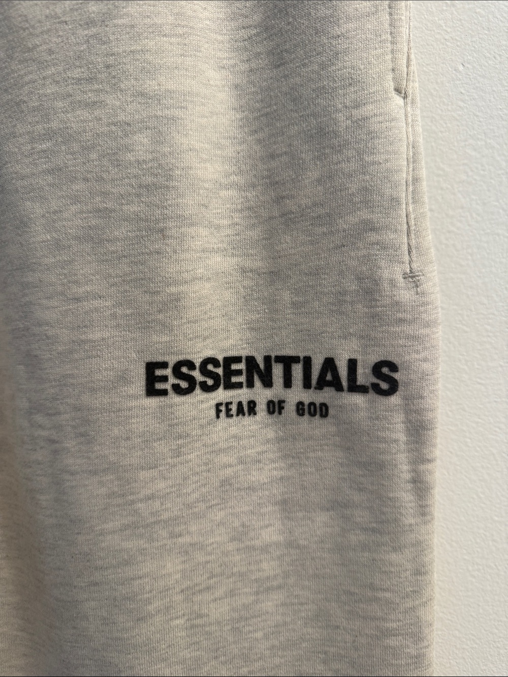 Essentials Heather Light Grey Logo Drawstring Sweatpants - Picture 2 of 7